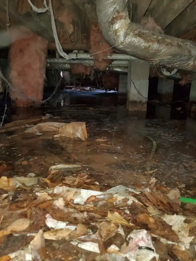 Crawl space flood assessment for Commercial Water Damage Restoration in Elbridge